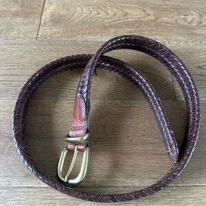 Vintage Coach Braided Belt Brown Leather Sz L 38” 95 cm